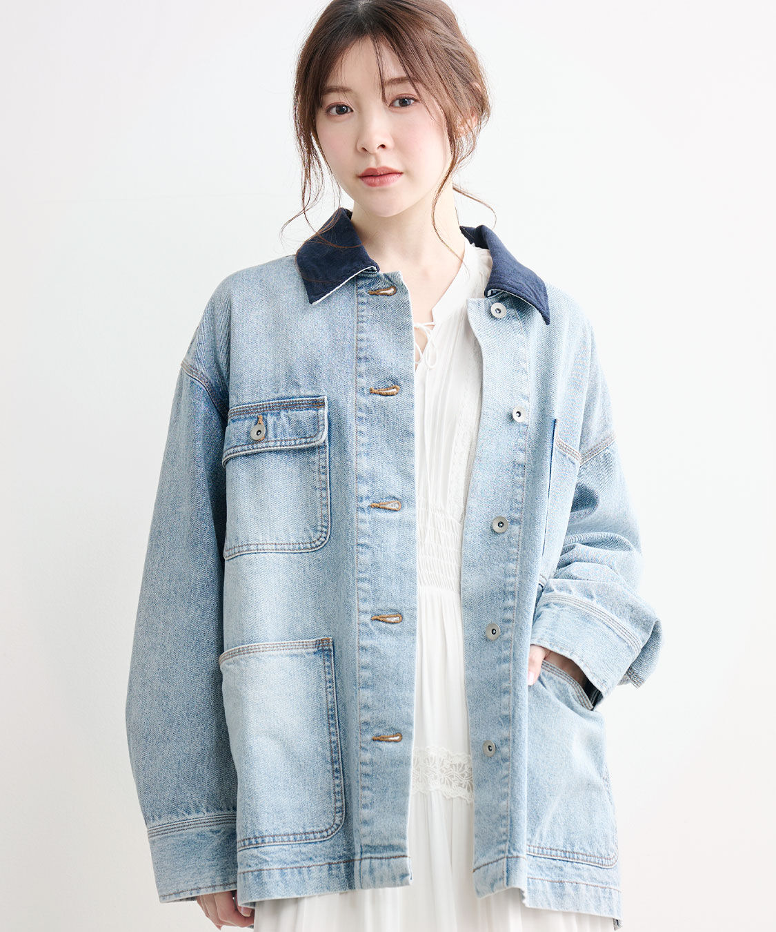 COCO DEAL「デニムカバーオール」|デニムジャケット|