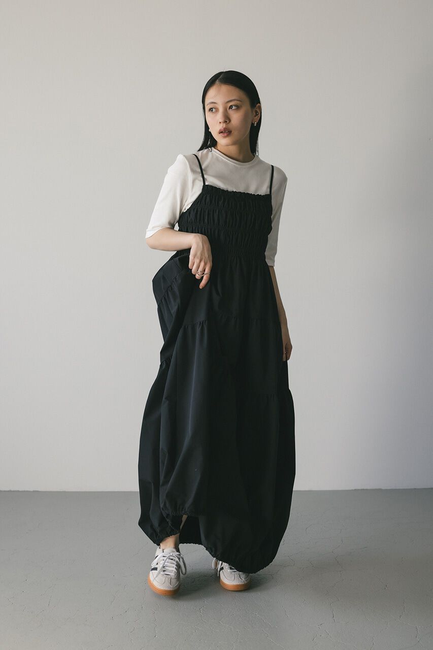 STYLEMIXER「シャーリングバルーンキャミワンピース」|ワンピース|BLK