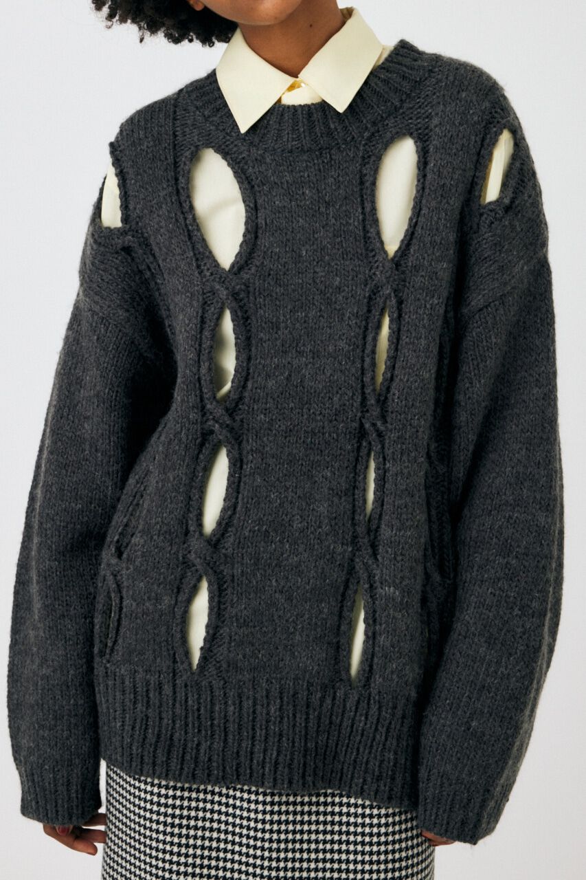 MOUSSY「CUT OUT DESIGN ニット」|ニット・セーター|