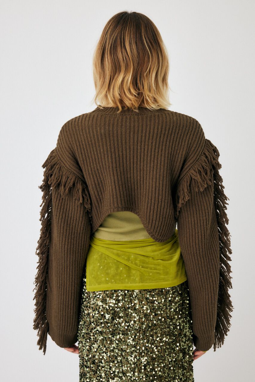 MOUSSY「IRREGULAR HEM CROPPED ニット」|ニット・セーター|