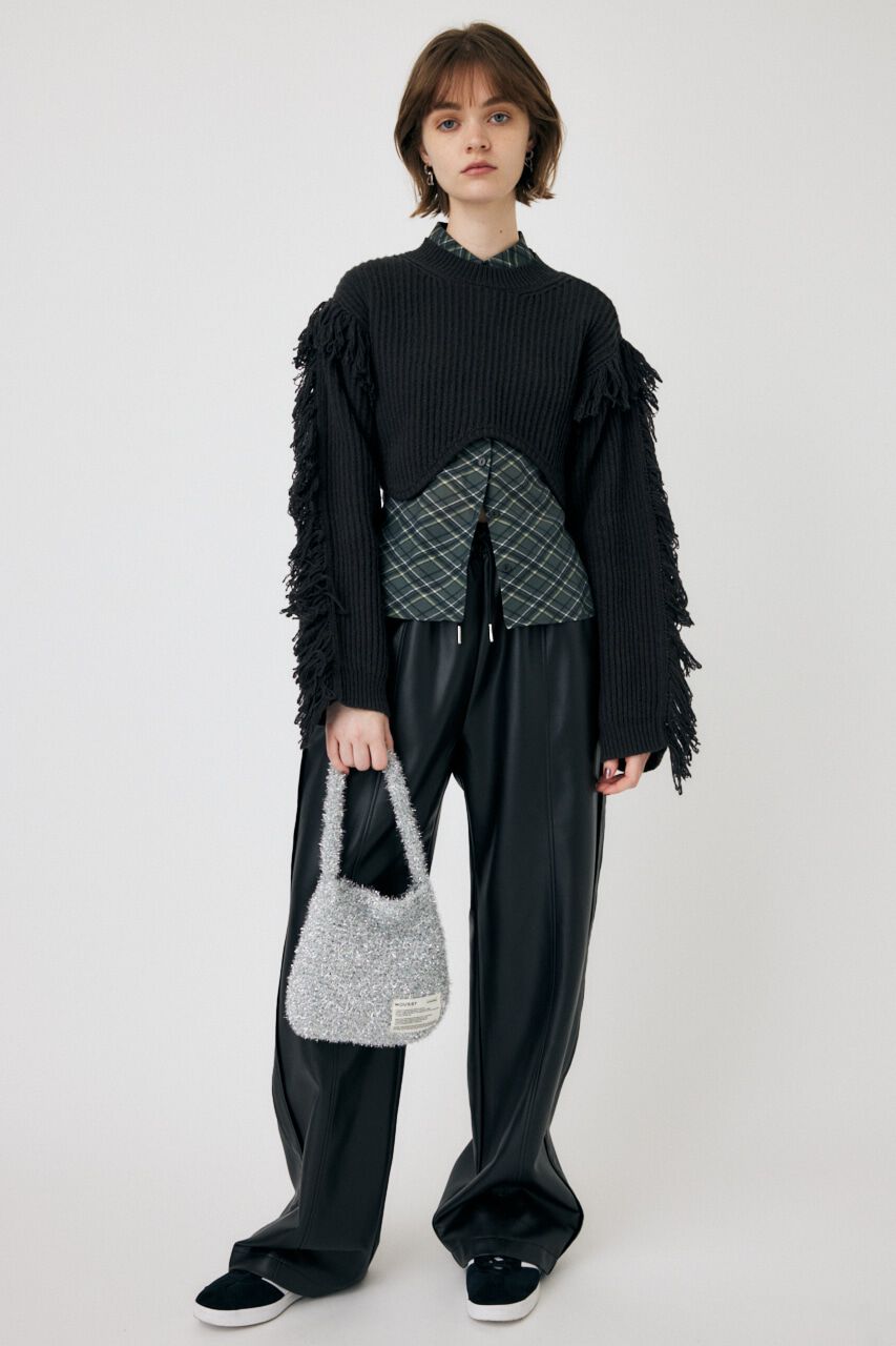 MOUSSY「IRREGULAR HEM CROPPED ニット」|ニット・セーター|