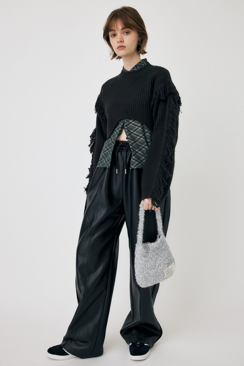 MOUSSY「IRREGULAR HEM CROPPED ニット」|ニット・セーター|