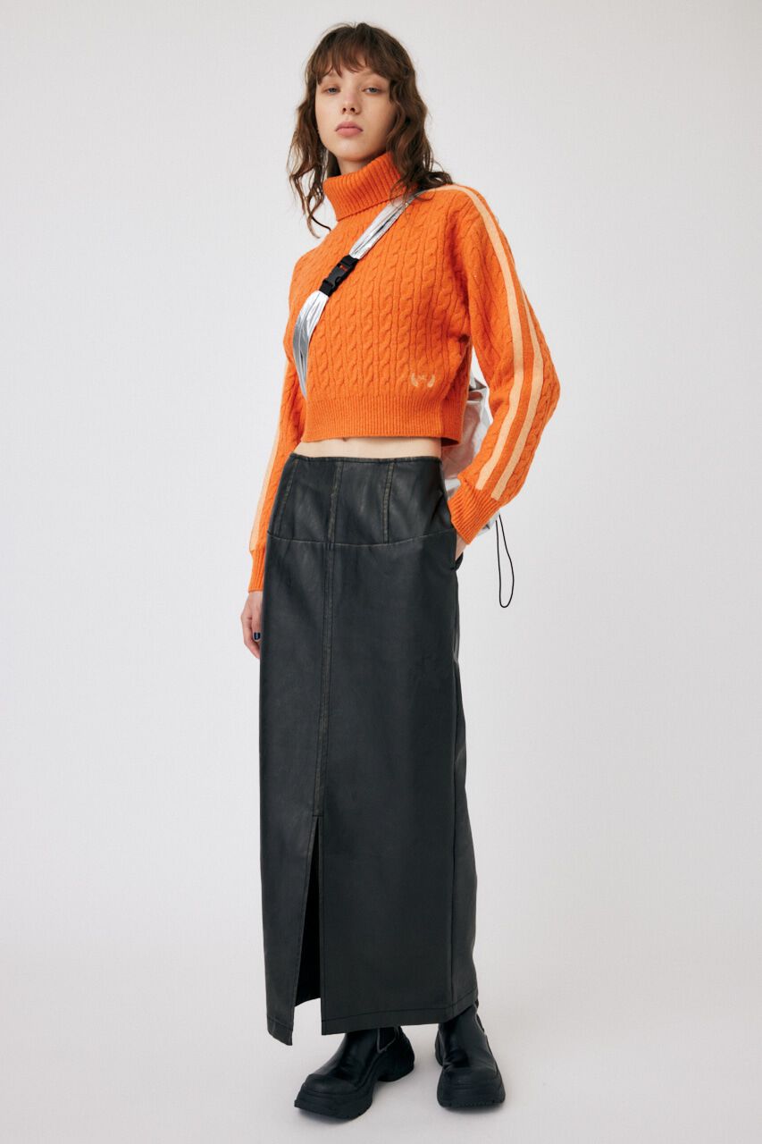 MOUSSY「LINE SLEEVE CABLE KNIT トップス」|ニット・セーター|ORG