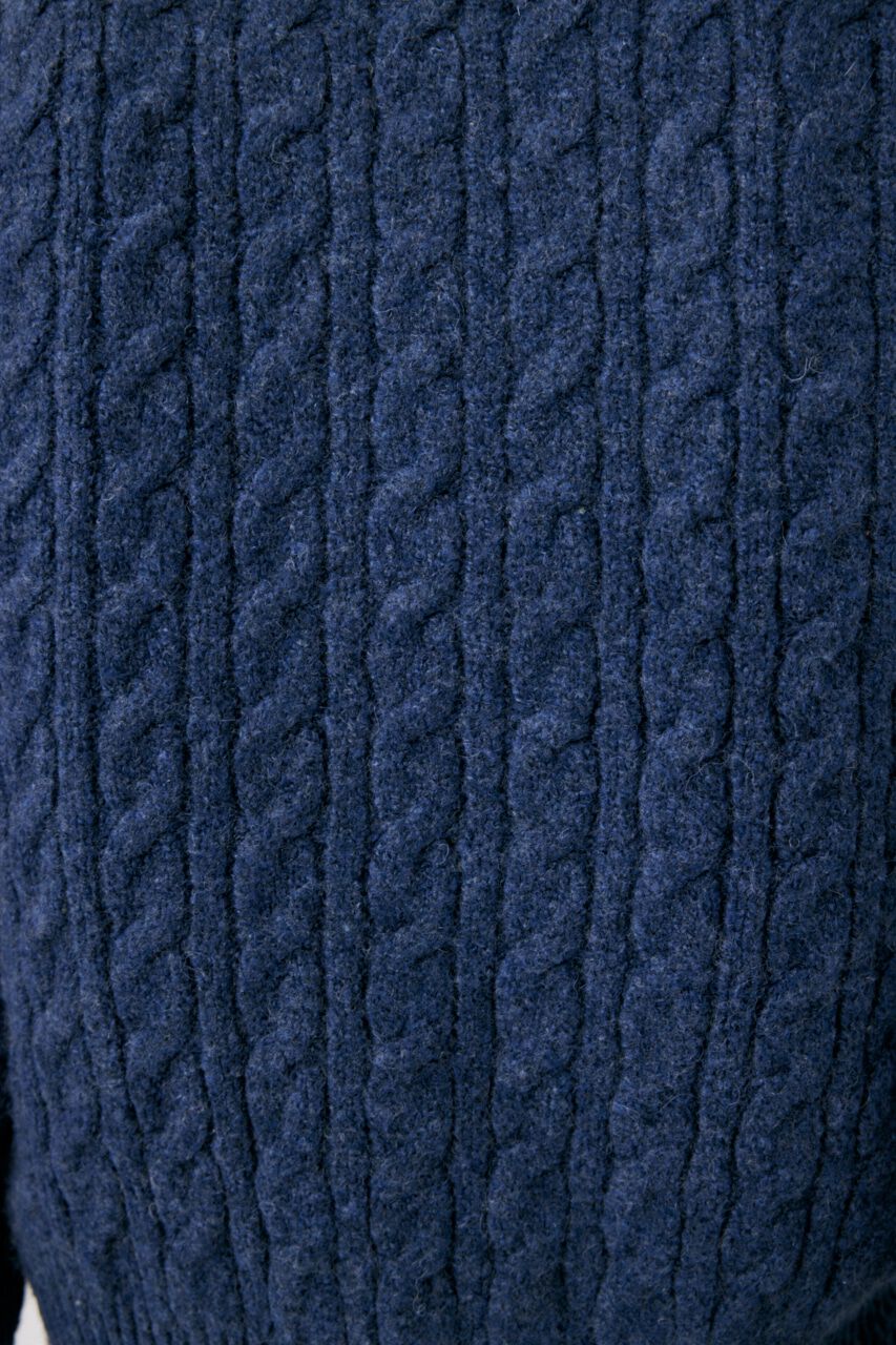 MOUSSY「LINE SLEEVE CABLE KNIT トップス」|ニット・セーター|