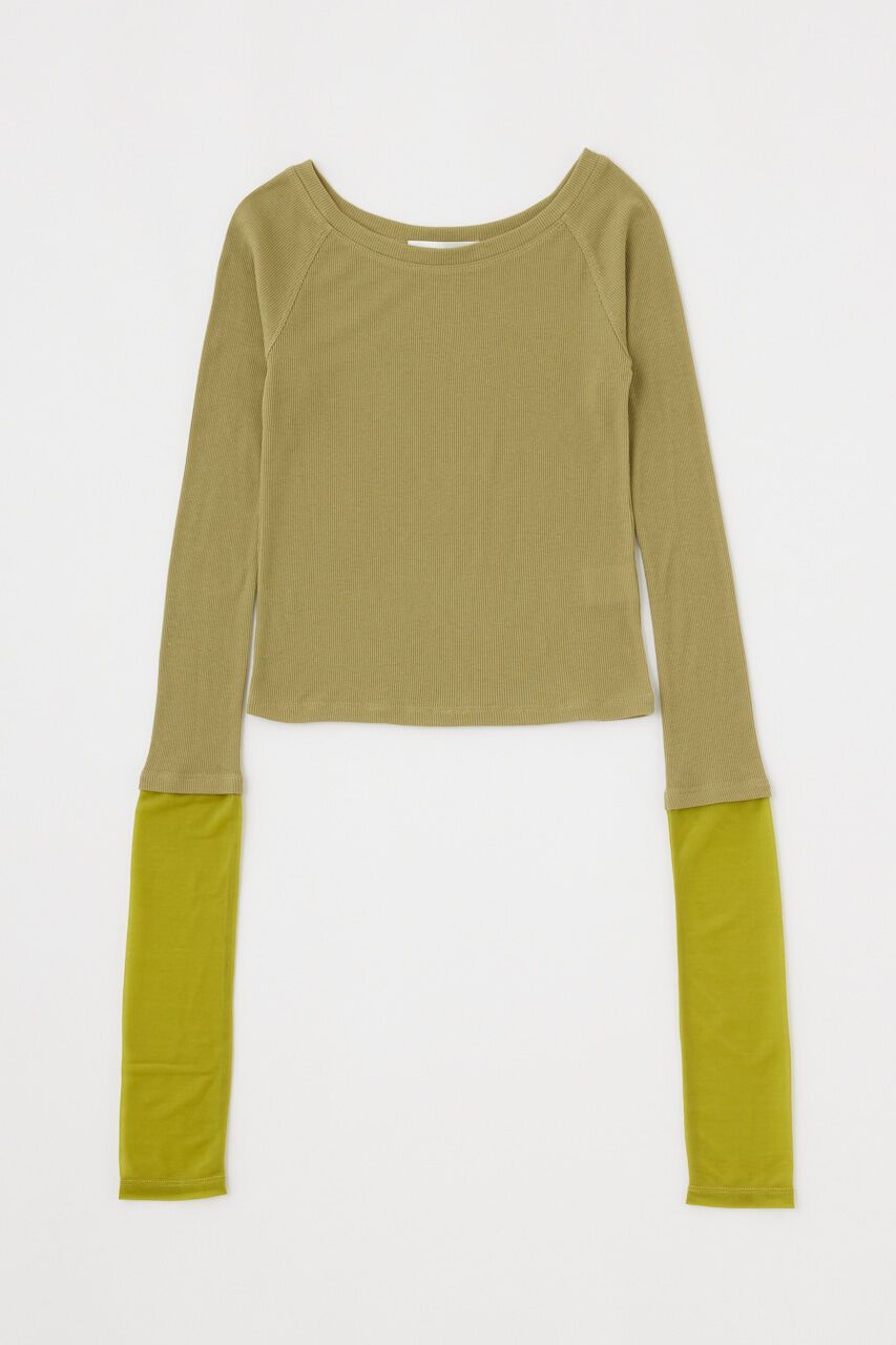 MOUSSY「COLOR BLOCK DOUBLE LAYER LSTシャツ」|Tシャツ・カットソー|