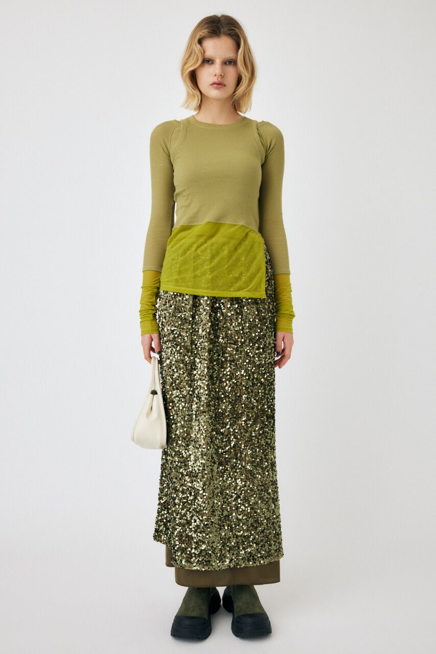 MOUSSY「COLOR BLOCK DOUBLE LAYER LSTシャツ」|Tシャツ・カットソー|