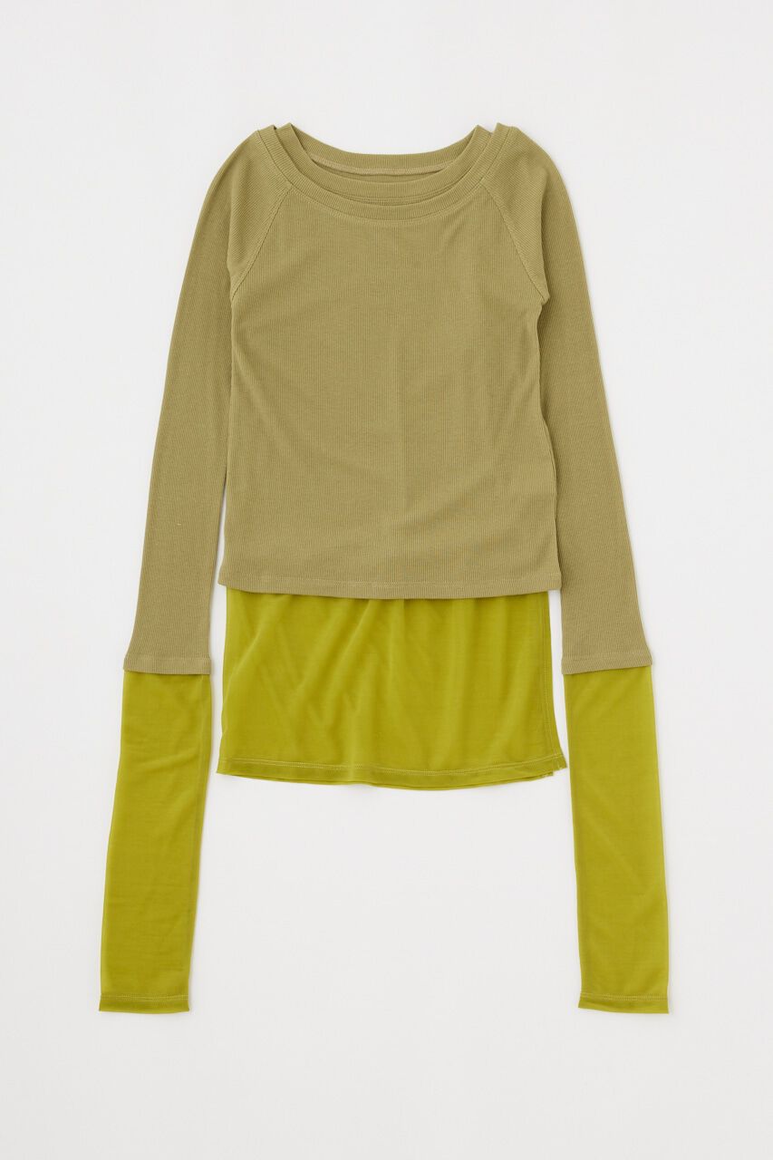 MOUSSY「COLOR BLOCK DOUBLE LAYER LSTシャツ」|Tシャツ・カットソー|
