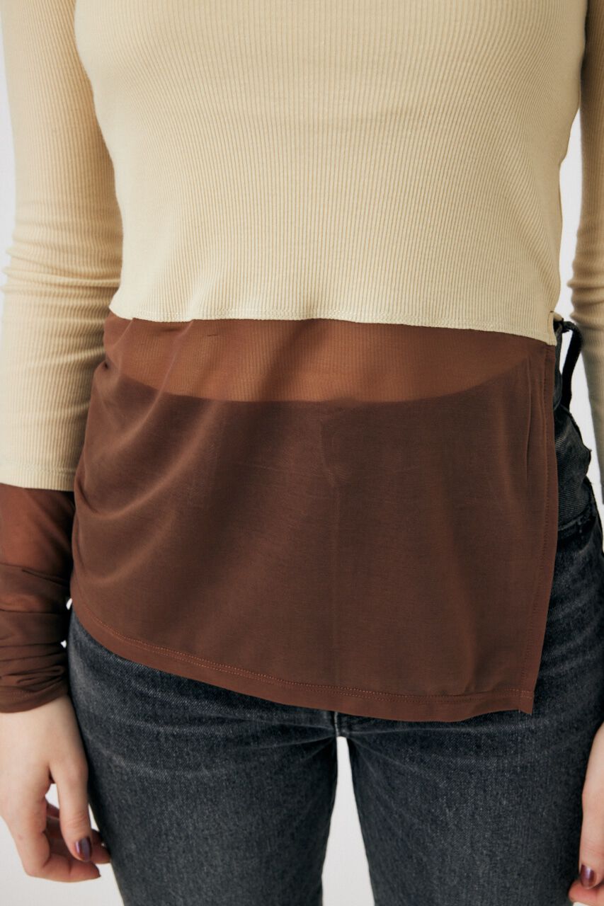 MOUSSY「COLOR BLOCK DOUBLE LAYER LSTシャツ」|Tシャツ・カットソー|