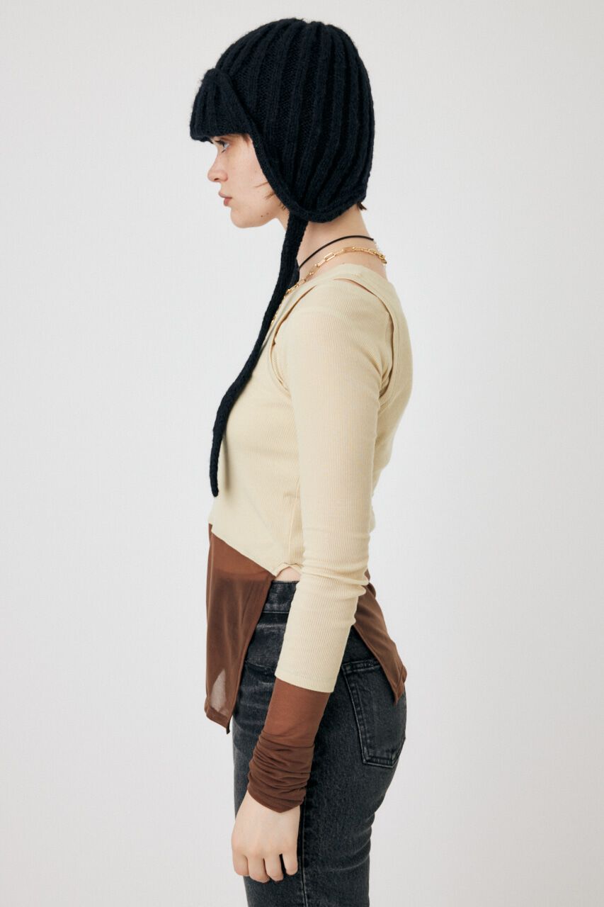 MOUSSY「COLOR BLOCK DOUBLE LAYER LSTシャツ」|Tシャツ・カットソー|