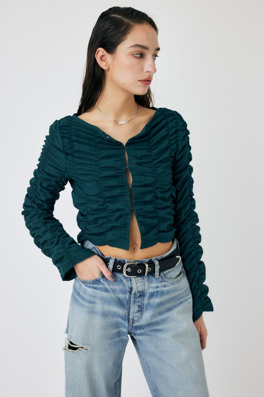 MOUSSY「SHIRRING CROP トップス」|Tシャツ・カットソー|