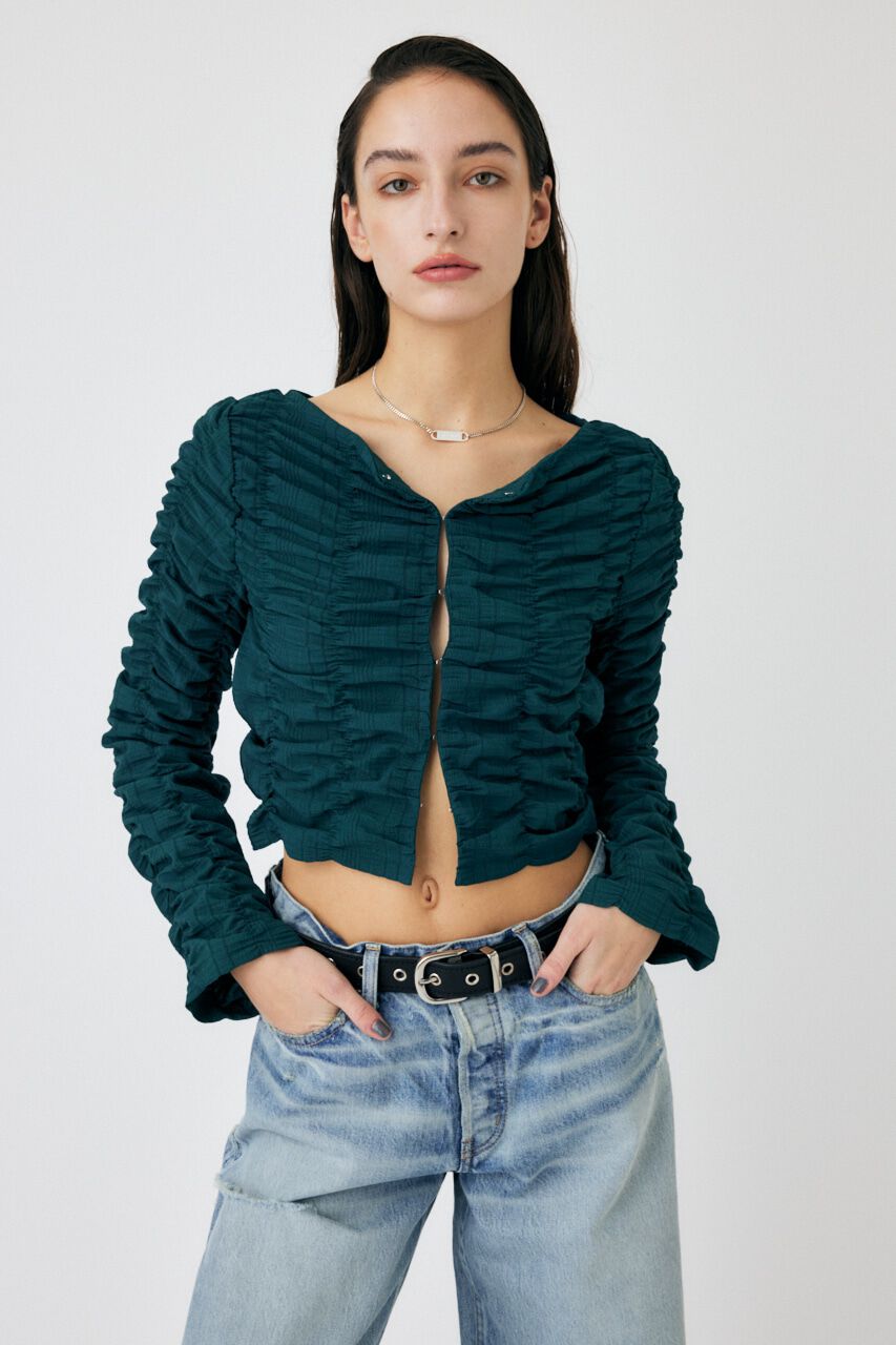 MOUSSY「SHIRRING CROP トップス」|Tシャツ・カットソー|