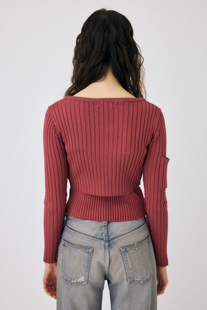 MOUSSY「ZIP UP RIB KNIT カーデ＆タンク」|ニット・セーター|