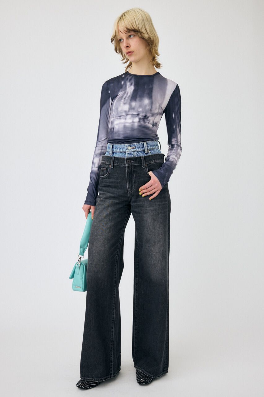 MOUSSY「CITY LIGHTS PIXEL LS Tシャツ」|Tシャツ・カットソー|