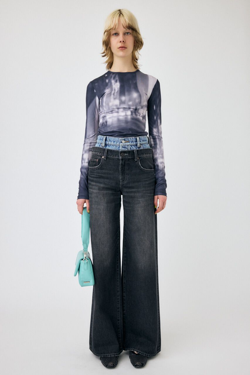 MOUSSY「CITY LIGHTS PIXEL LS Tシャツ」|Tシャツ・カットソー|