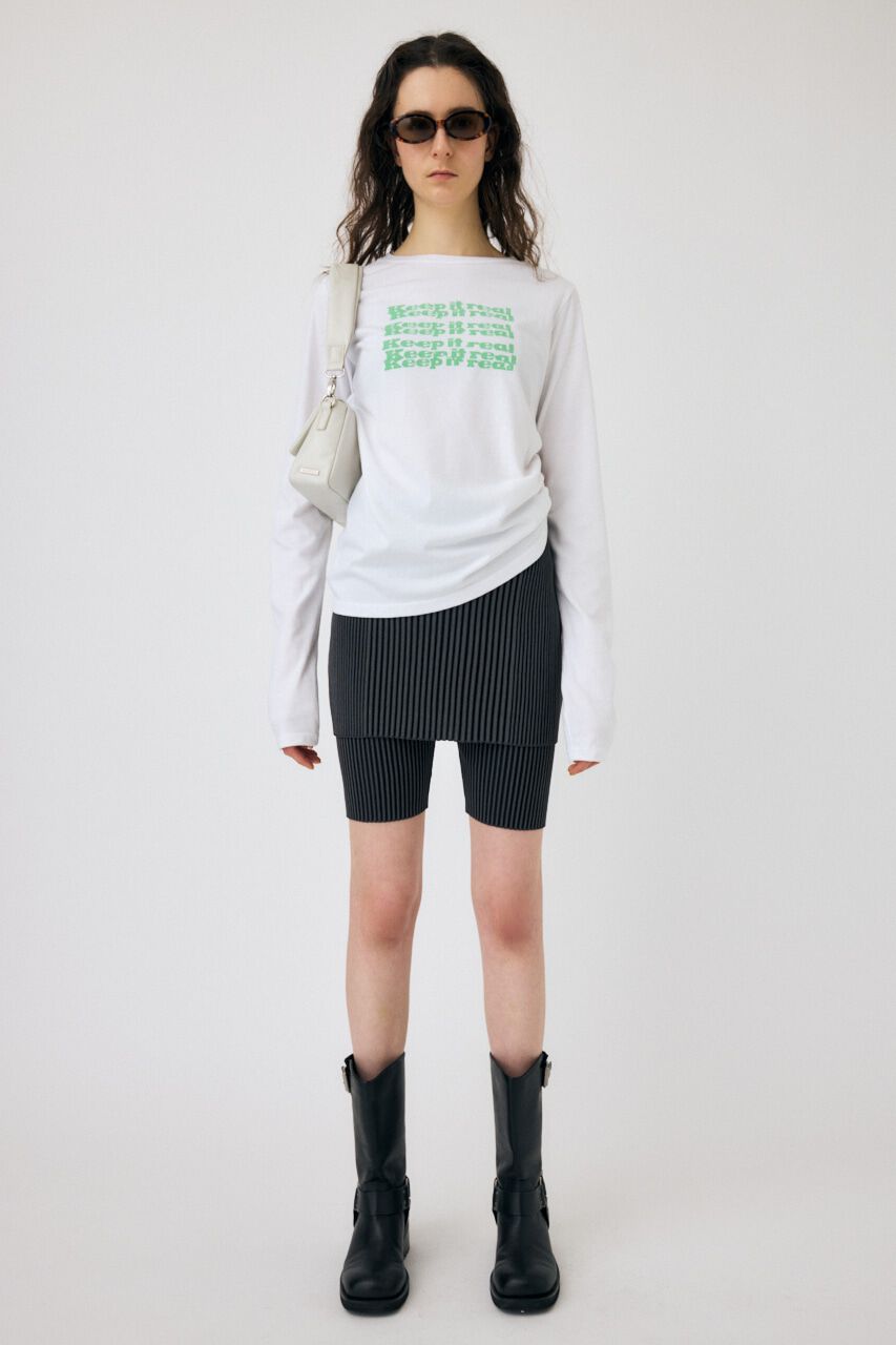 MOUSSY「SIDE GATHER LS Tシャツ」|Tシャツ・カットソー|WHT