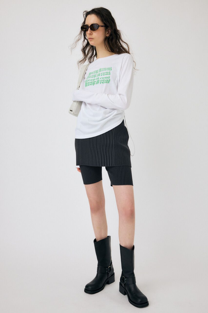 MOUSSY「SIDE GATHER LS Tシャツ」|Tシャツ・カットソー|