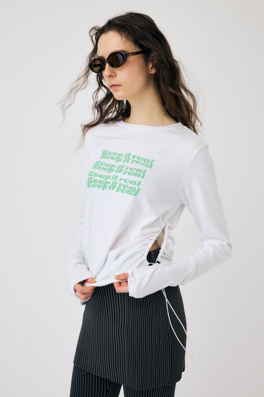 MOUSSY「SIDE GATHER LS Tシャツ」|Tシャツ・カットソー|