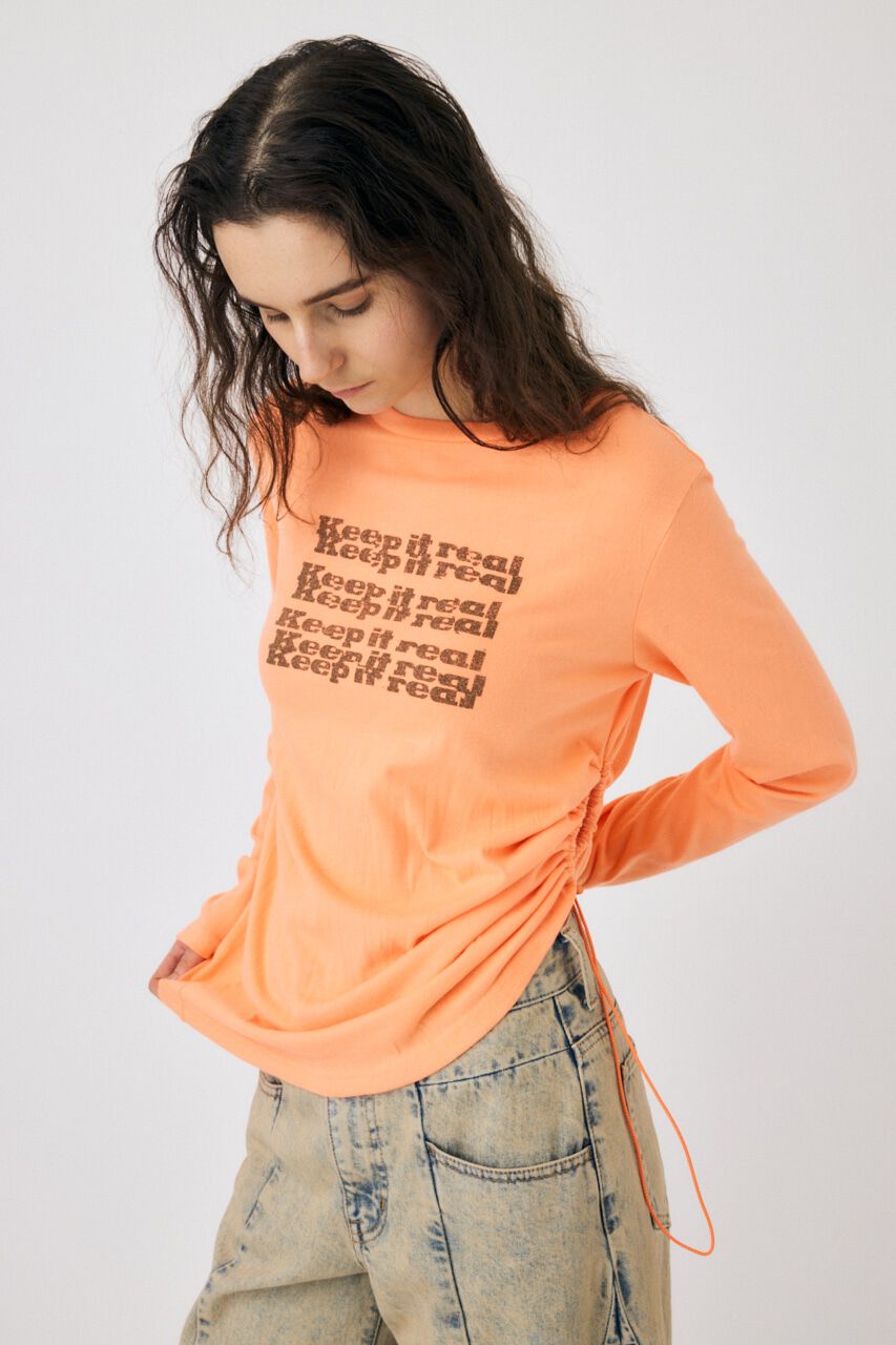 MOUSSY「SIDE GATHER LS Tシャツ」|Tシャツ・カットソー|