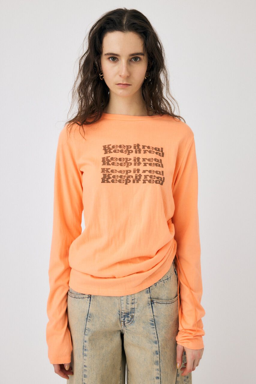MOUSSY「SIDE GATHER LS Tシャツ」|Tシャツ・カットソー|