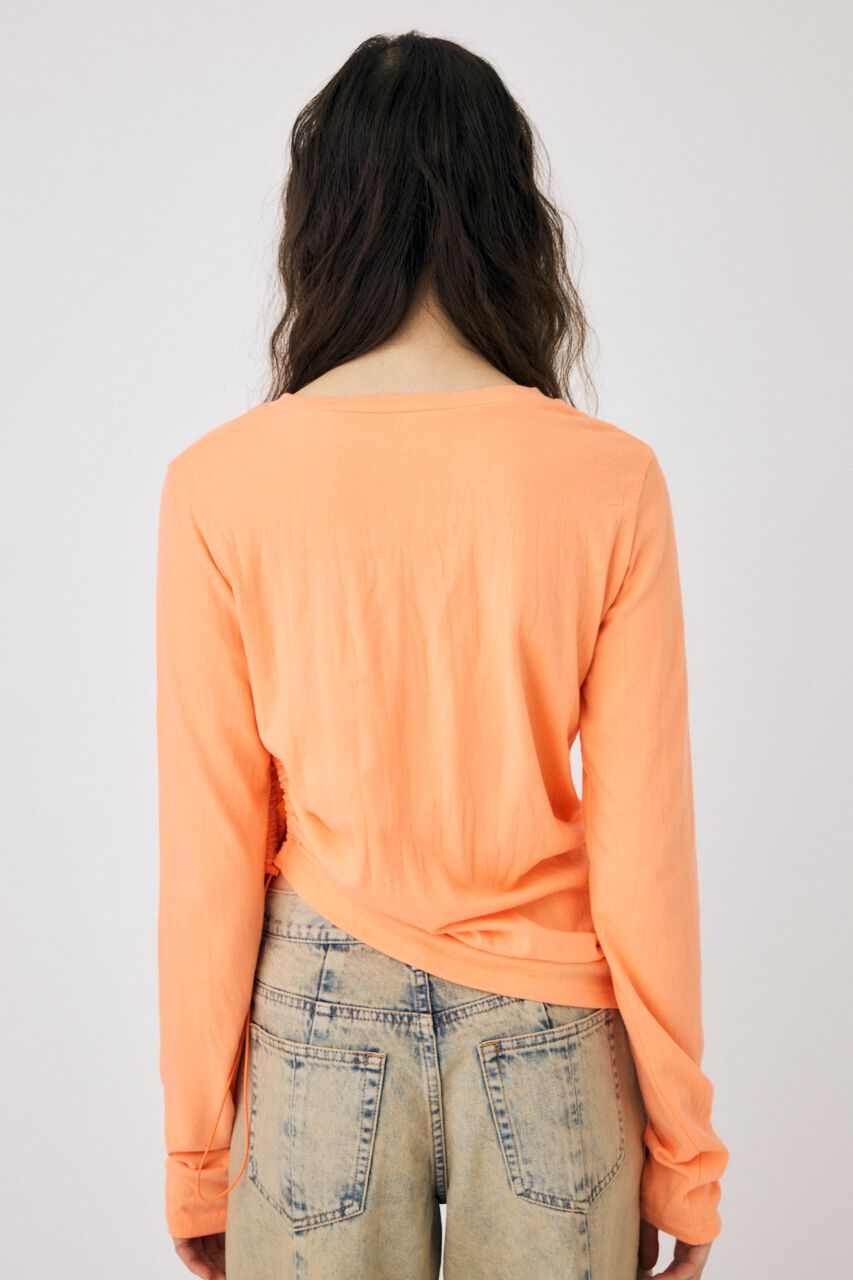 MOUSSY「SIDE GATHER LS Tシャツ」|Tシャツ・カットソー|