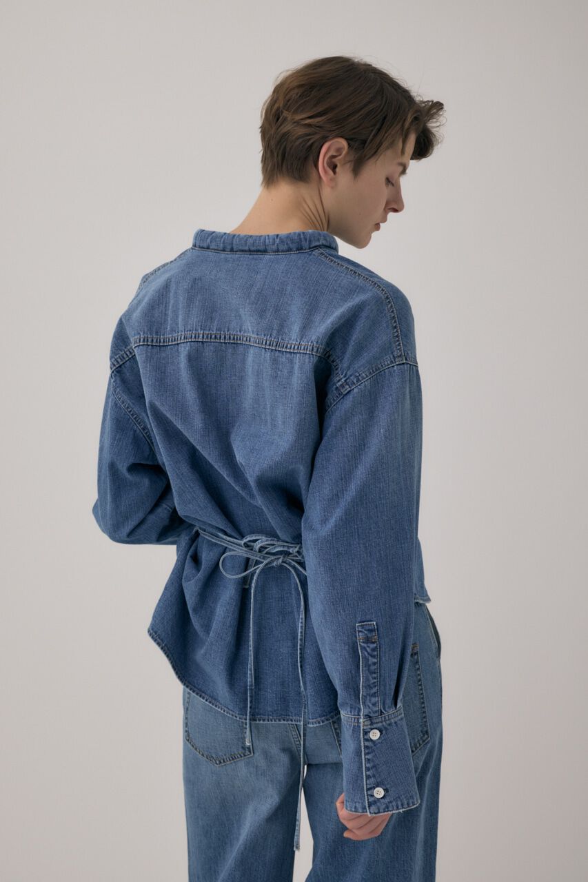 MOUSSY「オーガニックコットンデニムスタンドカラーシャツ」|Tシャツ・カットソー|