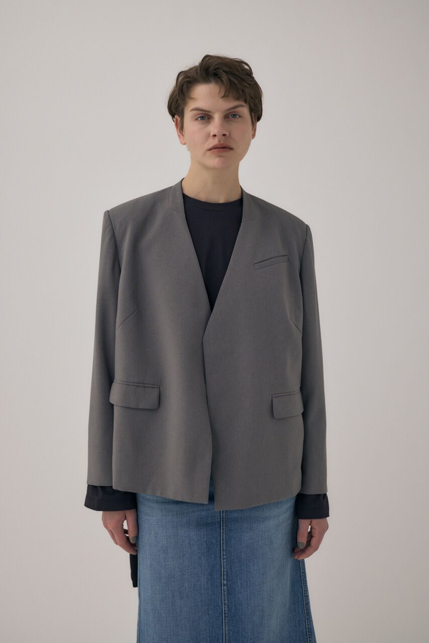 MOUSSY「リサイクルポリエステル使用ノーカラージャケット＆ペプラムベルトSET」|その他|