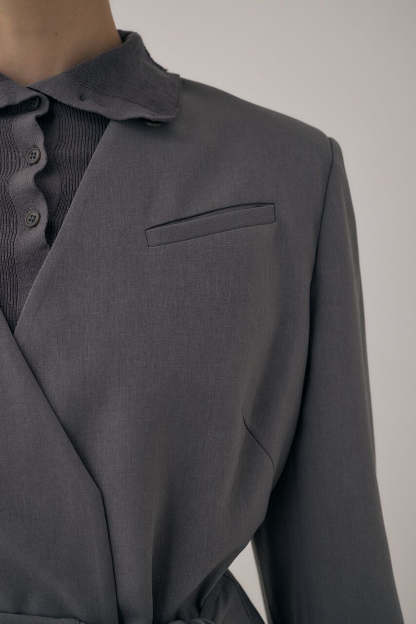 MOUSSY「リサイクルポリエステル使用ノーカラージャケット＆ペプラムベルトSET」|その他|