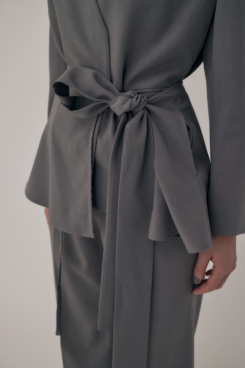 MOUSSY「リサイクルポリエステル使用ノーカラージャケット＆ペプラムベルトSET」|その他|