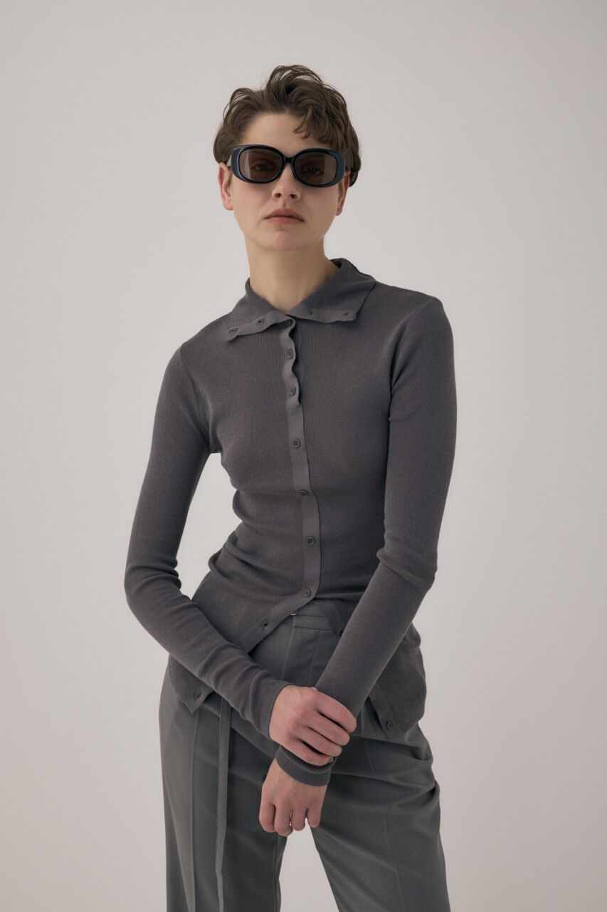 MOUSSY「ｵｰｶﾞﾆｯｸｺｯﾄﾝ使用の薄手ﾆｯﾄやわらかな着心地の前後で着ら 」|ニット・セーター|