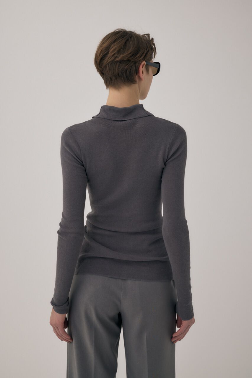 MOUSSY「ｵｰｶﾞﾆｯｸｺｯﾄﾝ使用の薄手ﾆｯﾄやわらかな着心地の前後で着ら 」|ニット・セーター|