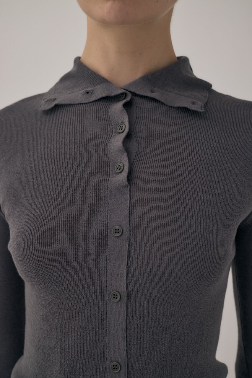 MOUSSY「ｵｰｶﾞﾆｯｸｺｯﾄﾝ使用の薄手ﾆｯﾄやわらかな着心地の前後で着ら 」|ニット・セーター|