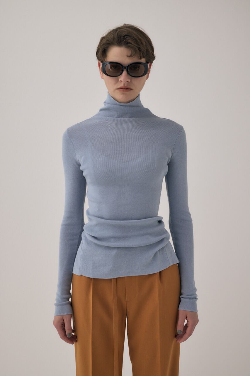 MOUSSY「ｵｰｶﾞﾆｯｸｺｯﾄﾝ使用の薄手ﾆｯﾄやわらかな着心地の前後で着ら 」|ニット・セーター|