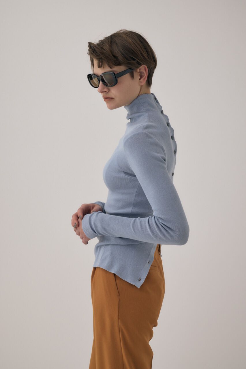 MOUSSY「ｵｰｶﾞﾆｯｸｺｯﾄﾝ使用の薄手ﾆｯﾄやわらかな着心地の前後で着ら 」|ニット・セーター|