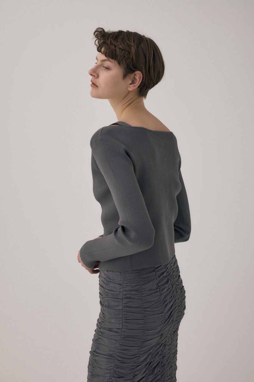 MOUSSY「ﾘｻｲｸﾙﾎﾟﾘｴｽﾃﾙ使用 経年劣化の少ないﾘﾌﾞﾆｯﾄ ｼﾝﾌﾟ  」|ニット・セーター|