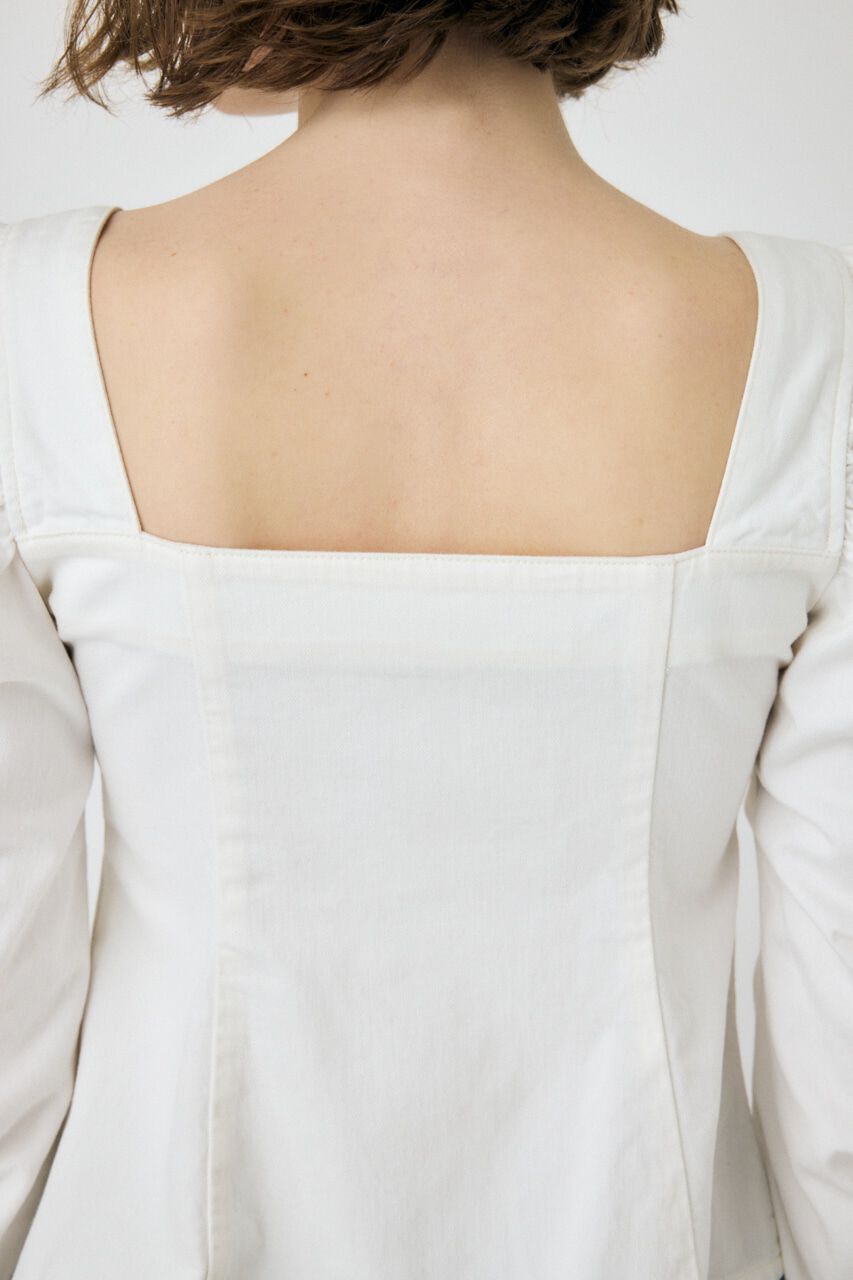 MOUSSY「WHT DENIM BUSTIER ブラウス」|シャツ・ブラウス|