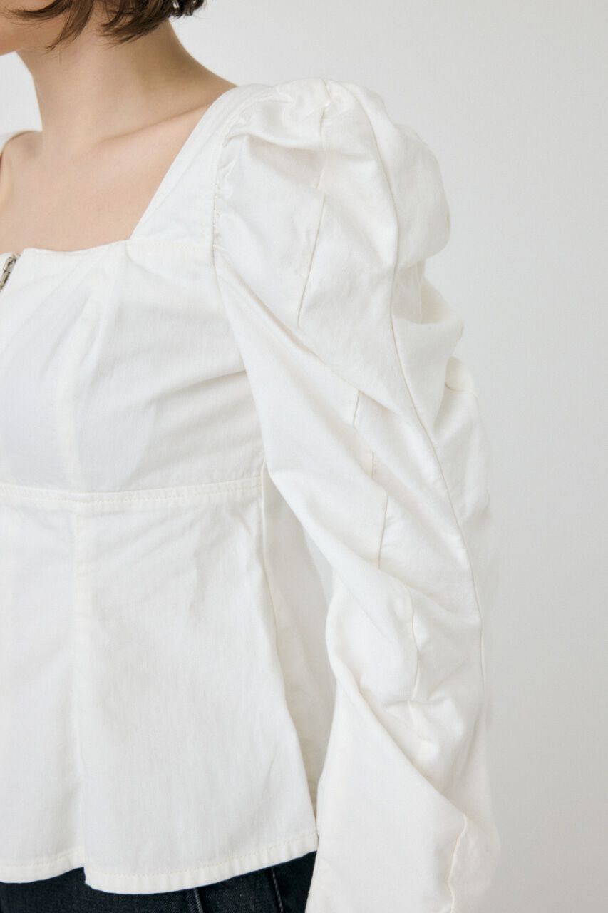 MOUSSY「WHT DENIM BUSTIER ブラウス」|シャツ・ブラウス|