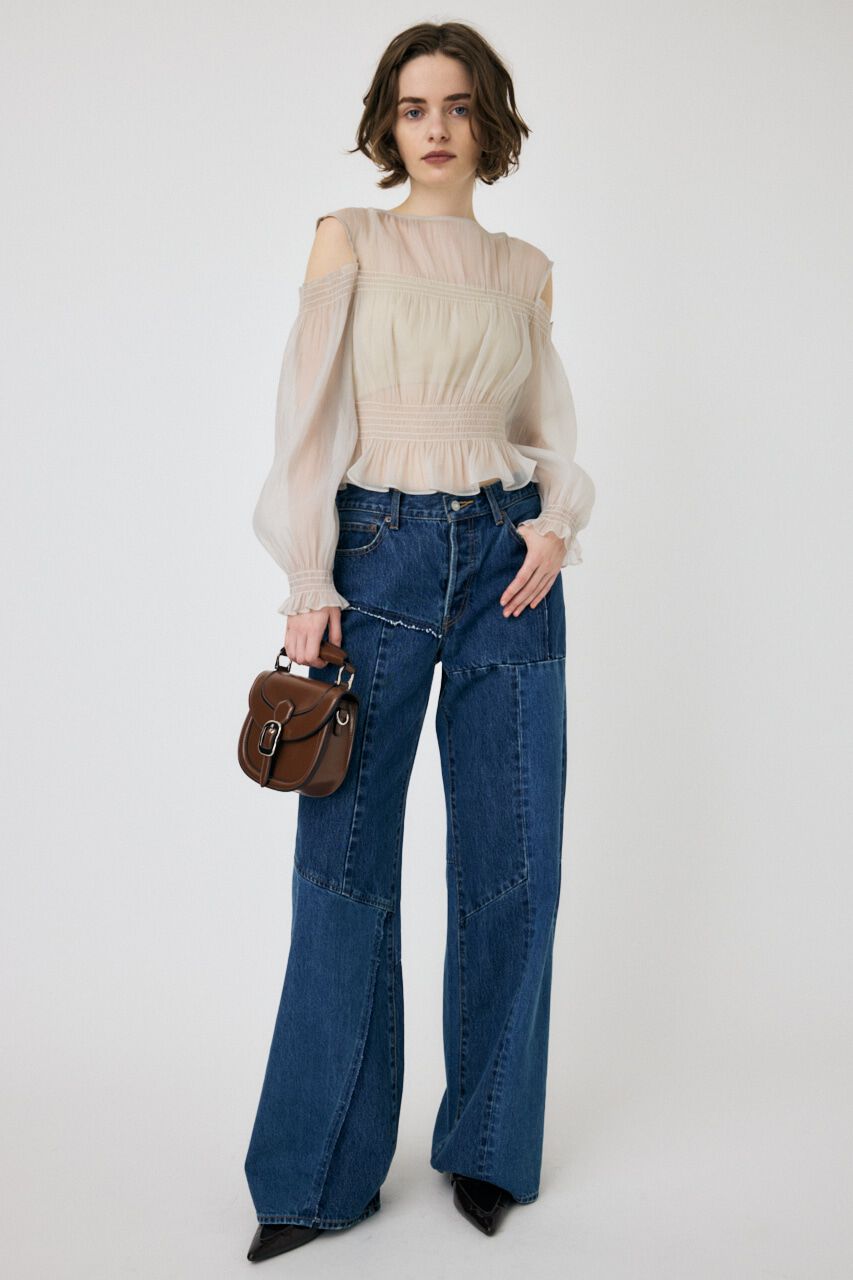 MOUSSY「SHEER GATHER ブラウス」|シャツ・ブラウス|