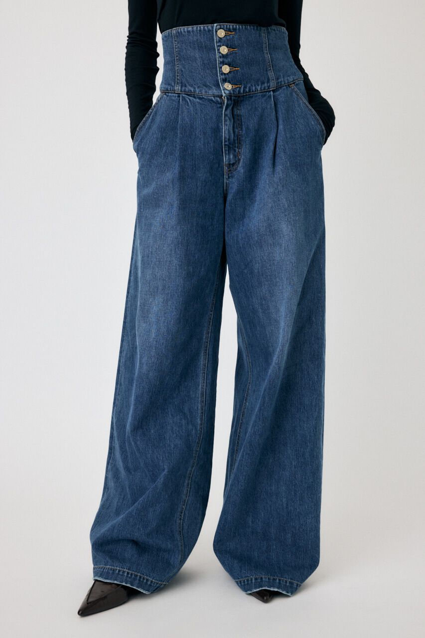 MOUSSY「CORSET DESIGN BAGGY」|デニム|