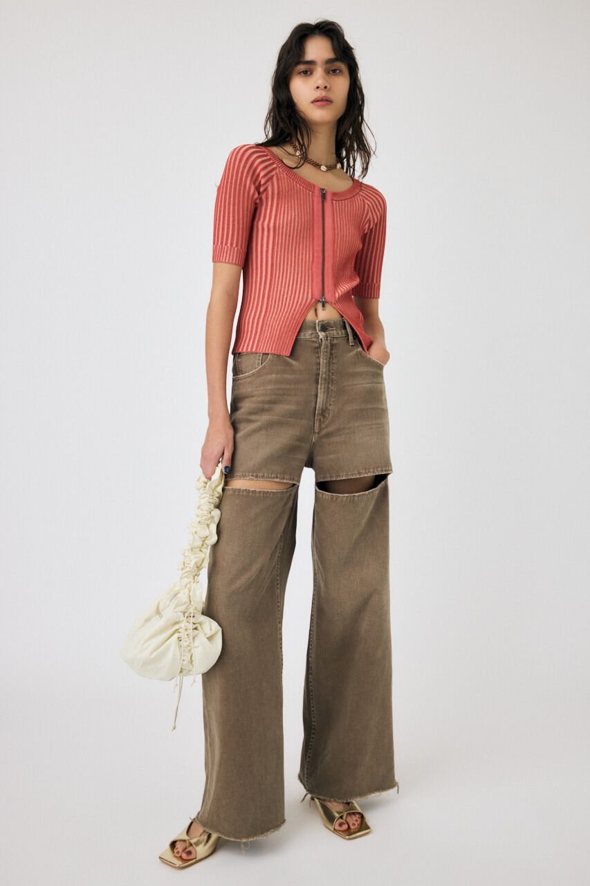 MOUSSY「SLIT WIDE LOOSE STRAIGHT」|デニム|