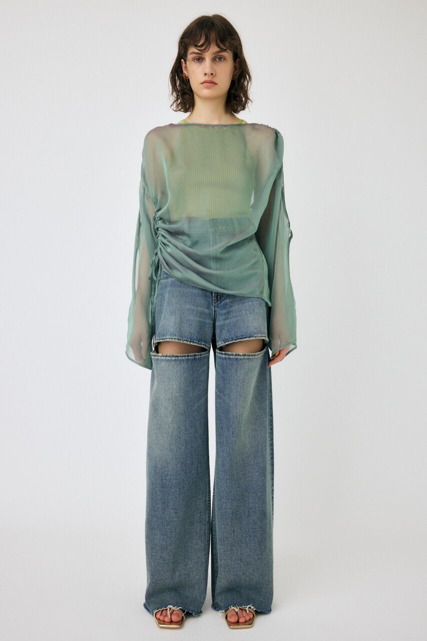 MOUSSY「SLIT WIDE LOOSE STRAIGHT」|デニム|
