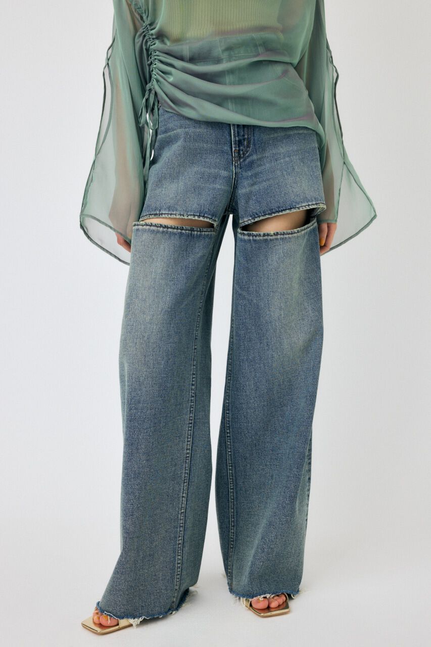 MOUSSY「SLIT WIDE LOOSE STRAIGHT」|デニム|