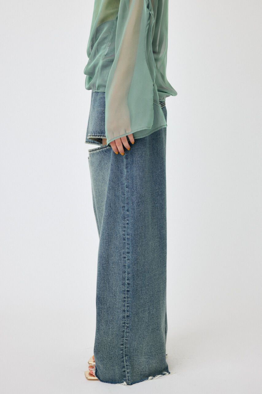 MOUSSY「SLIT WIDE LOOSE STRAIGHT」|デニム|