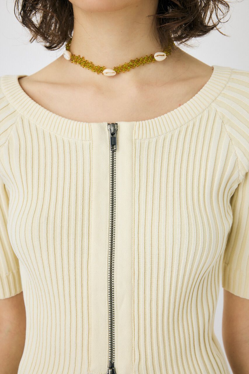 MOUSSY「ZIP UP RIB トップス」|ニット・セーター|