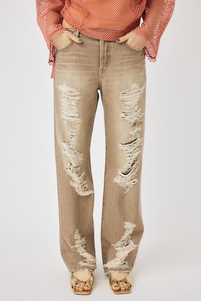 MOUSSY「HIGH DAMAGED STRAIGHT」|デニム|