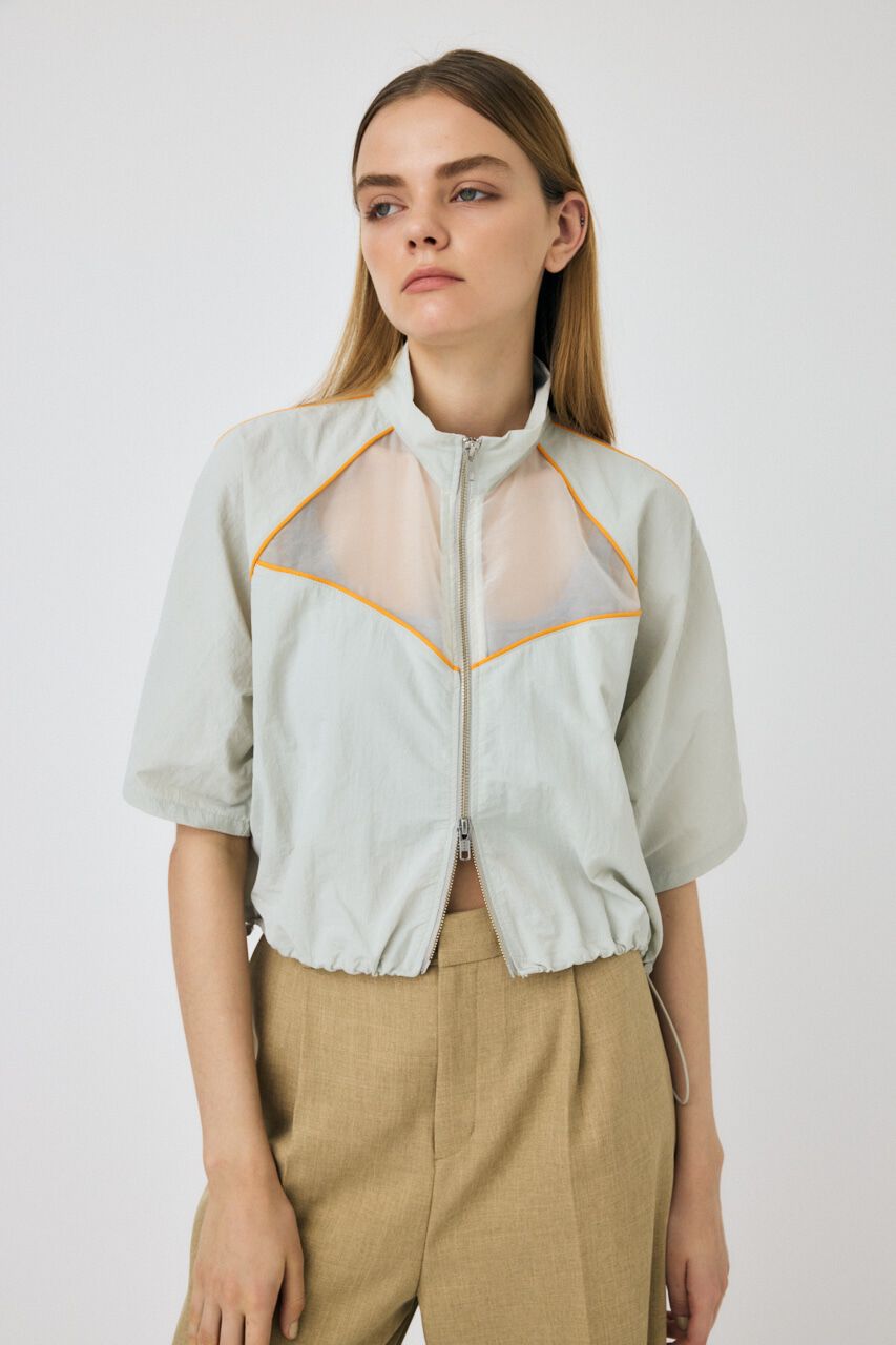 MOUSSY「PIPING HALF SLEEVE トラックジャケット」|Tシャツ・カットソー|O/WHT1