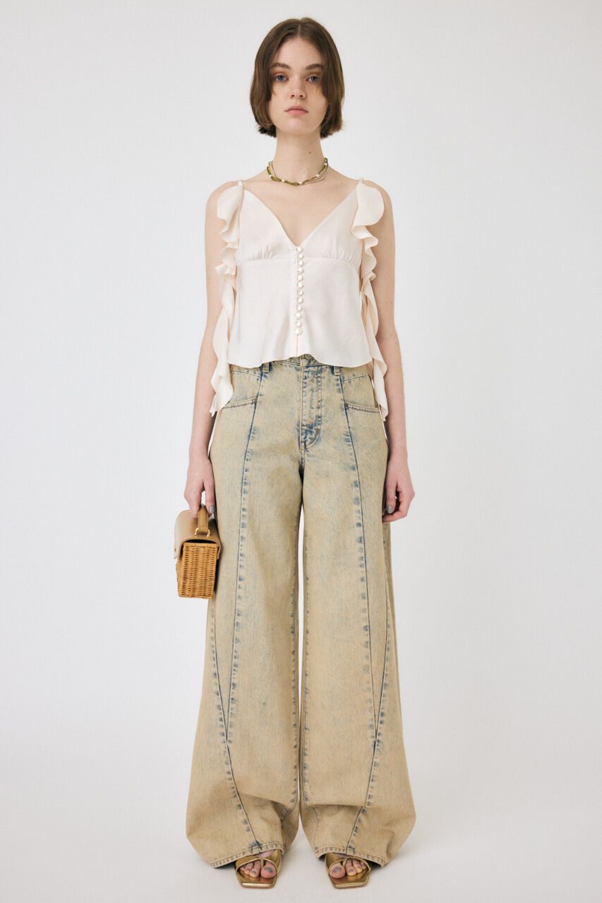 MOUSSY「FRILL STRAP SATIN キャミ」|キャミソール|