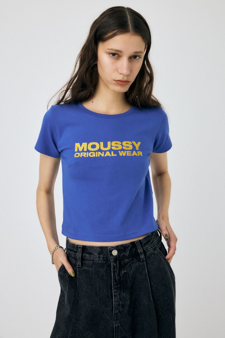 MOUSSY「RHINESTONE MOUSSY Tシャツ」|Tシャツ・カットソー|BLU
