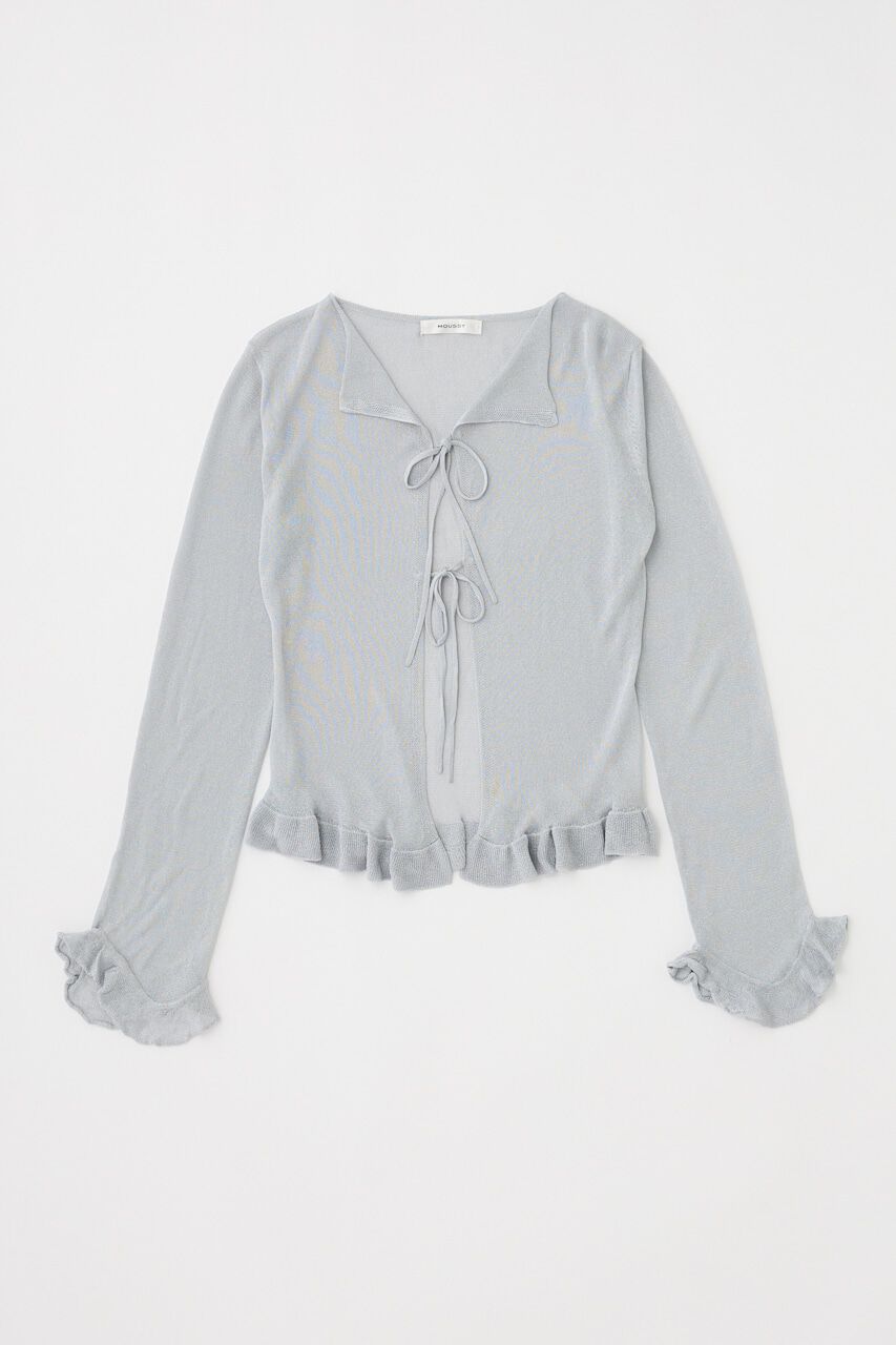 MOUSSY「OPEN NECK SHEER カーディガン」|カーディガン|