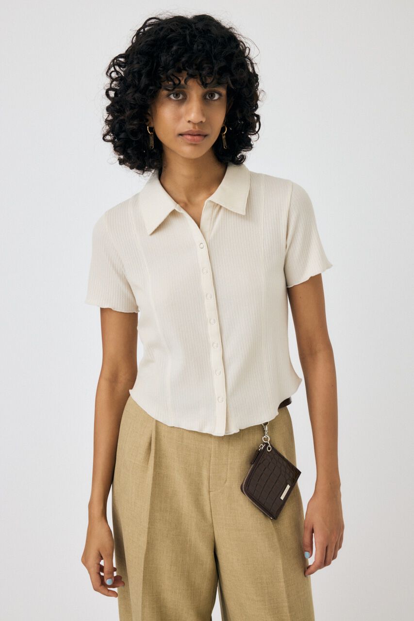 MOUSSY「MELLOW POLO トップス」|シャツ・ブラウス|O/WHT1