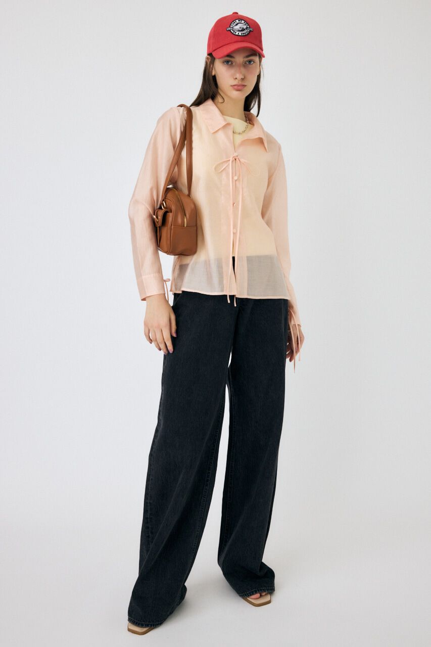MOUSSY「RIBBON シアーシャツ」|シャツ・ブラウス|